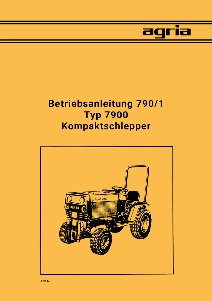 Agria 7900 Betriebsanleitung, Buchcover