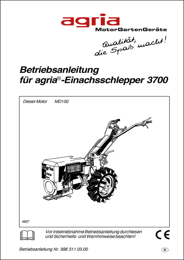 Agria 3700 Betriebsanleitung, Buchcover