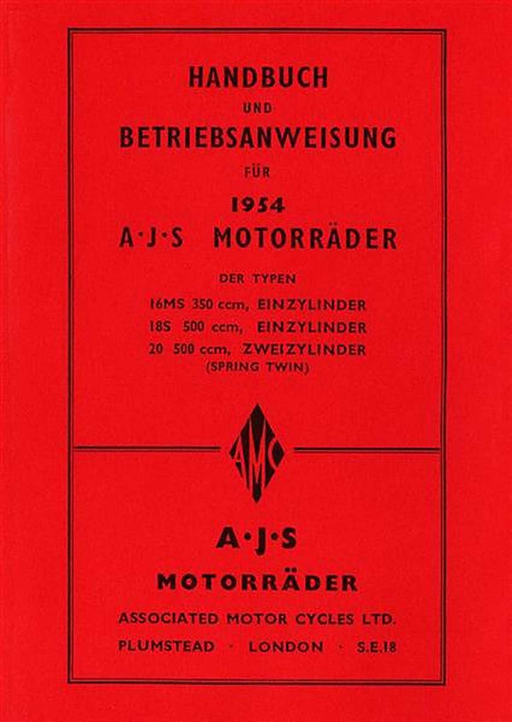 AJS 16MS und 18S und 20 Betriebsanleitung, Buchcover