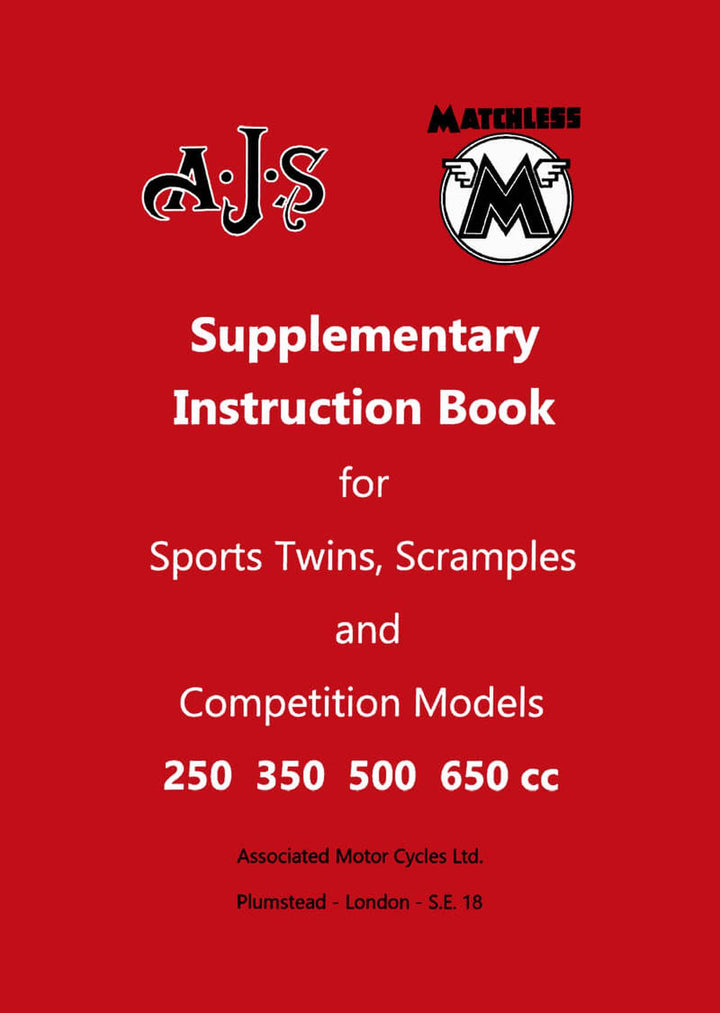 AJS Matchless Models 250/ 350/ 500/ 650 ccm Instruction Book, Buchcover