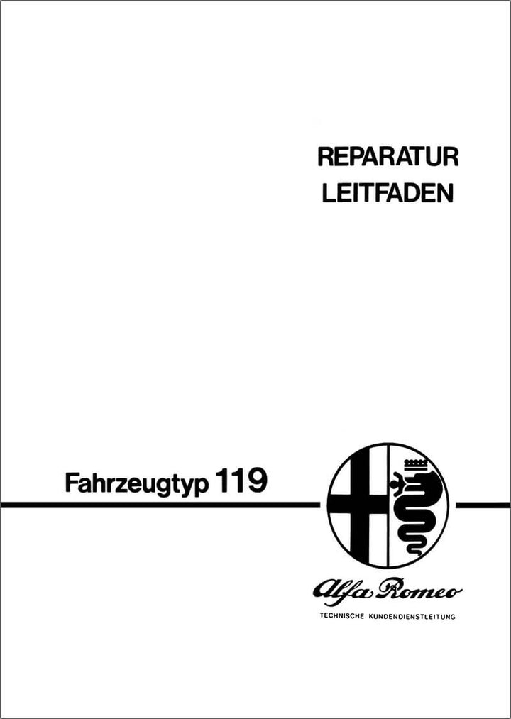 Alfa Romeo 119 Reparatur-Leitfaden, Buchcover