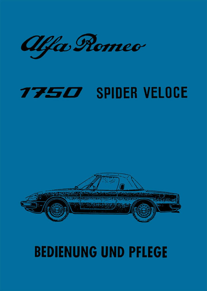 Alfa Romeo 1750 Spider Veloce Betriebsanleitung, Buchcover