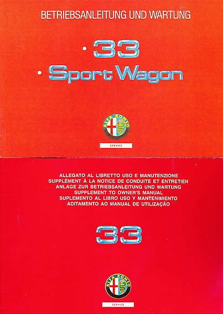 Alfa Romeo 33 Sport Wagon, Betriebsanleitung, Buchcover