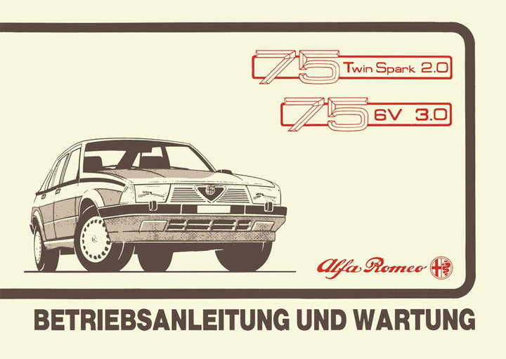 Alfa Romeo 75 Betriebsanleitung, Buchcover