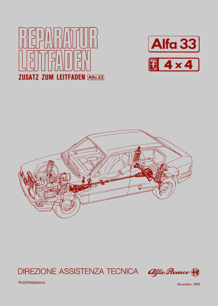 Alfa Romeo Alfa 33 - 4x4 Reparatur Leitfaden, Buchcover