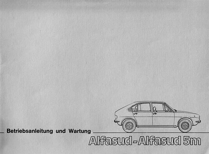 Alfa Romeo Alfasud und Alfasud 5m Betriebsanleitung, Buchcover