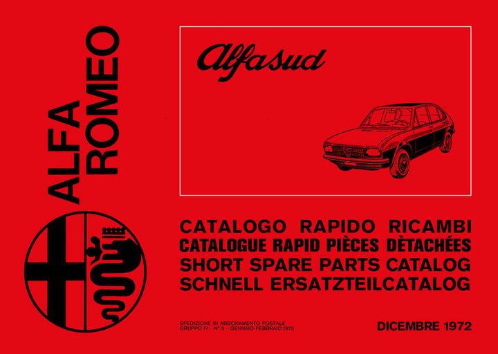 Alfa Romeo Alfasud, Catalogo rapido per ricambi originali, Buchcover