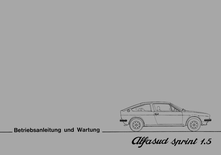 Alfa Romeo Alfasud Sprint 1,5 Betriebsanleitung, Buchcover