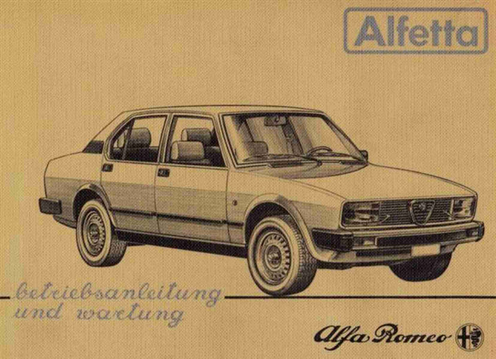 Alfa Romeo Alfetta, Betriebsanleitung, Buchcover