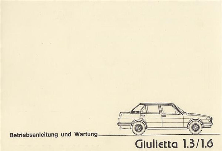 Alfa Romeo Giulietta 1,3 und 1,6, Betriebsanleitung, Buchcover