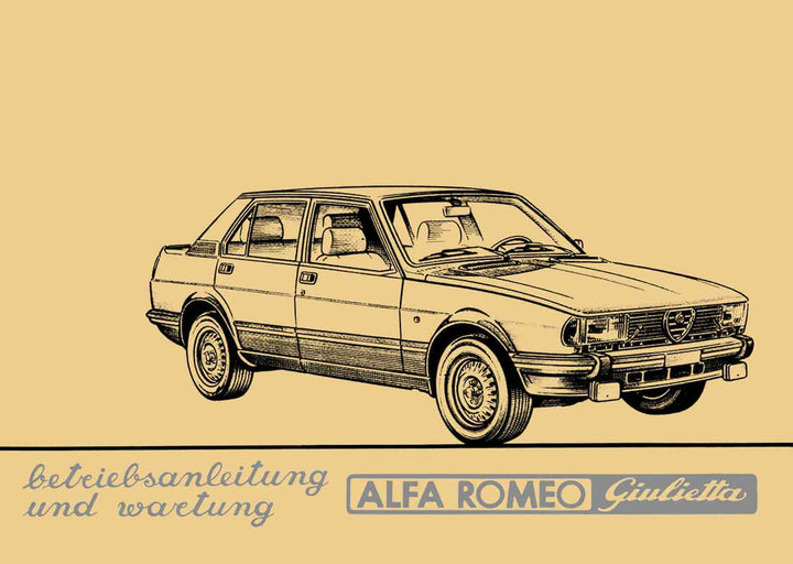 Alfa Romeo Giulietta, Betriebsanleitung, Buchcover