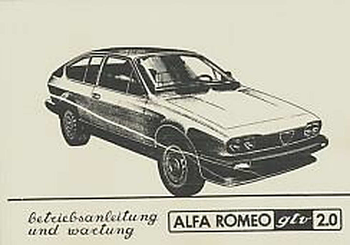 Alfa Romeo GTV 2,0 Betriebsanleitung, Buchcover