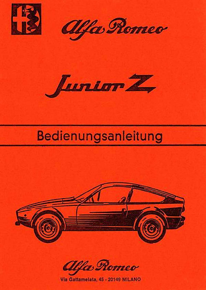 Alfa Romeo Junior Z Betriebsanleitung, Buchcover
