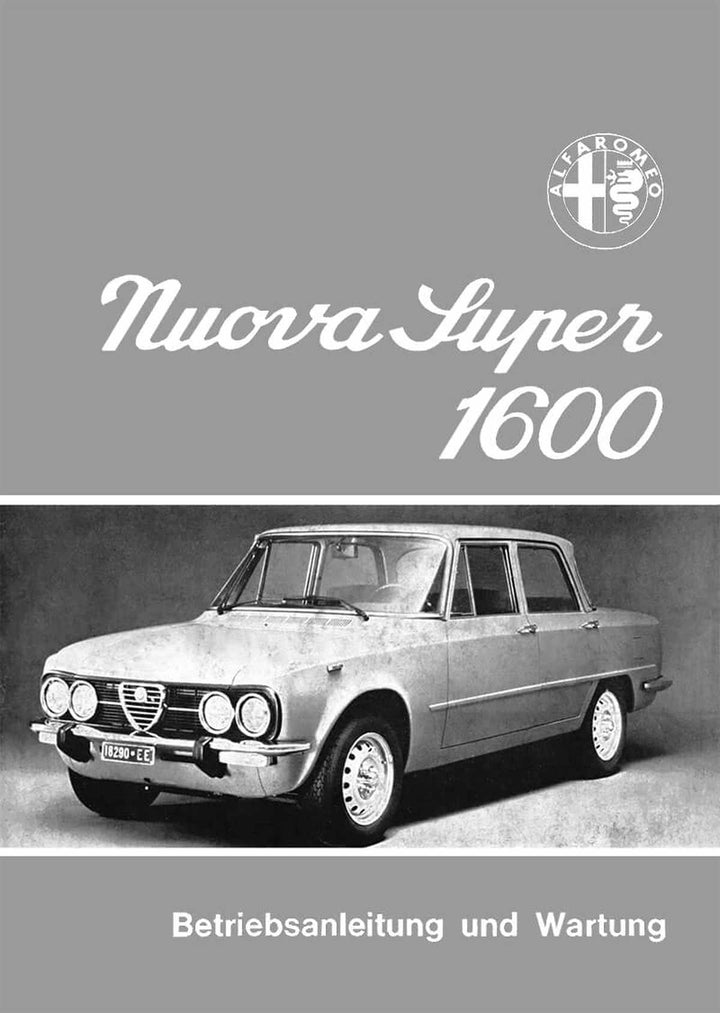 Alfa Romeo Nuova Giulia Super 1600 Betriebsanleitung, Buchcover