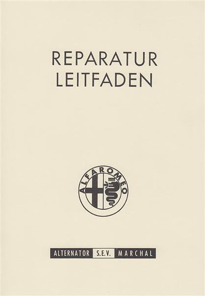Alfa Romeo S.E.V-, Marchal-Generator, Reparatur Leitfaden, Buchcover