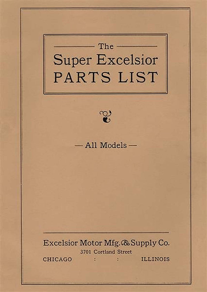 Excelsior Super Parts List, Buchcover