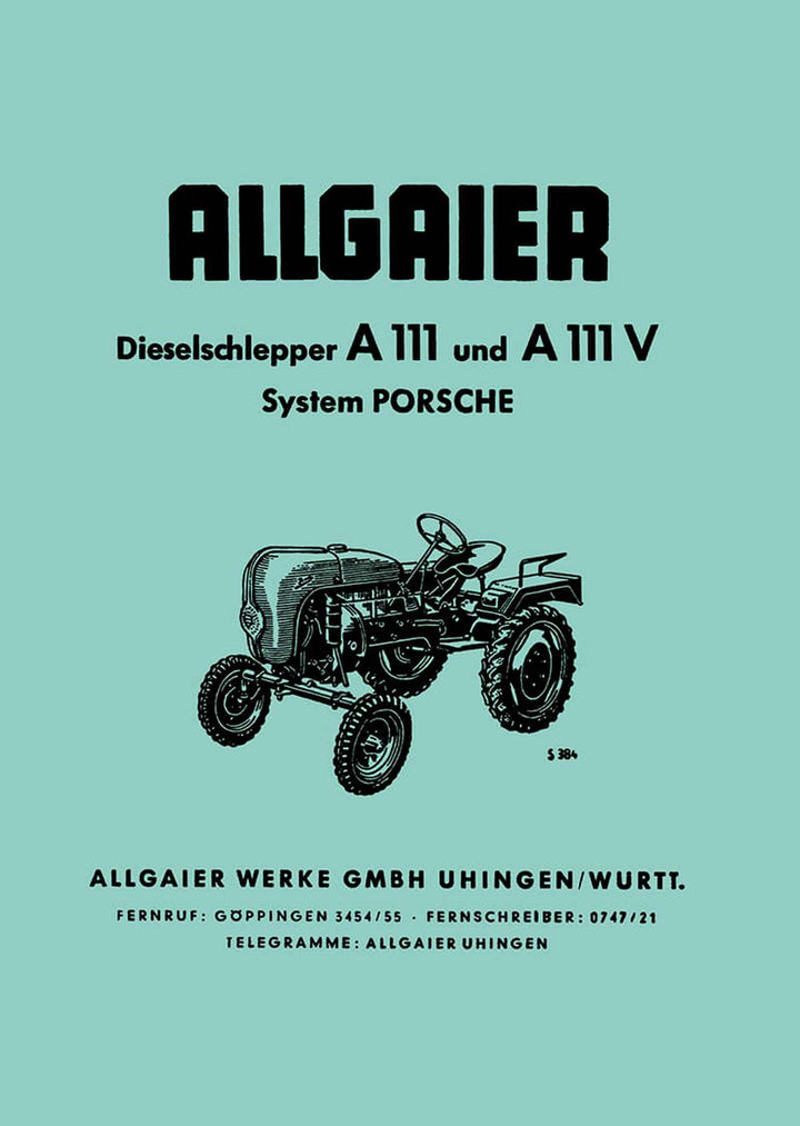 Allgaier A111 und A111V Traktor Betriebsanleitung, Buchcover