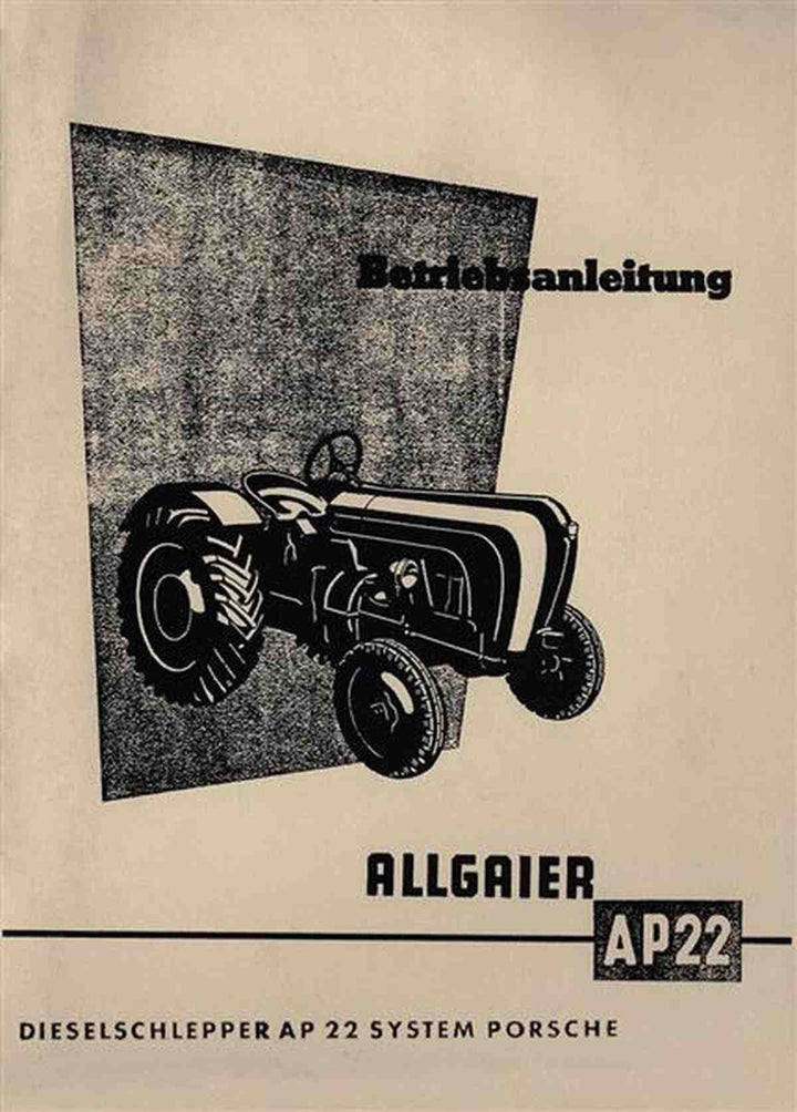 Allgaier AP22 Traktor Betriebsanleitung, Buchcover