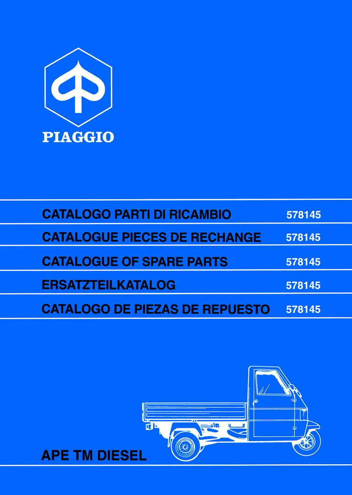Piaggio Ape TM Diesel, Ersatzteilkatalog, Buchcover