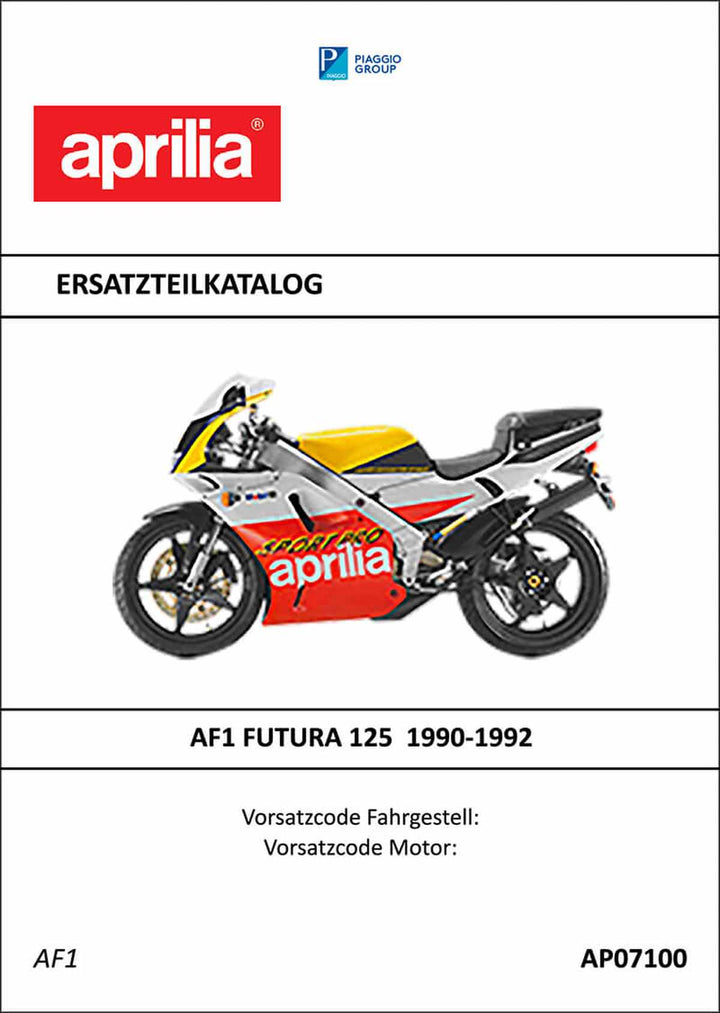 Aprilia AF1 Futura 125 Ersatzteilkatalog, Buchcover