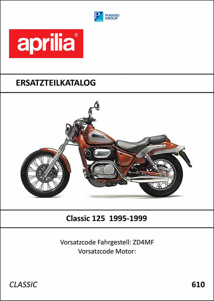 Aprilia Classic 125 Ersatzteilkatalog, Buchcover