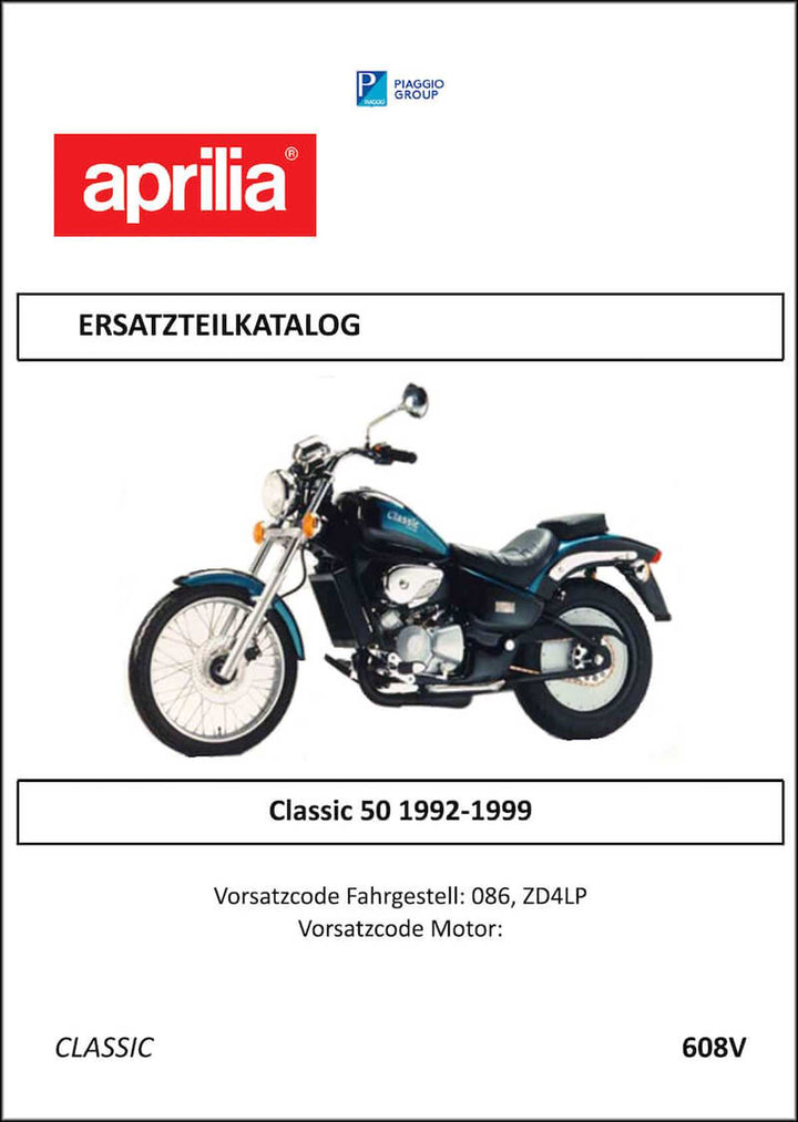 Aprilia Classic 50 Ersatzteilkatalog, Buchcover