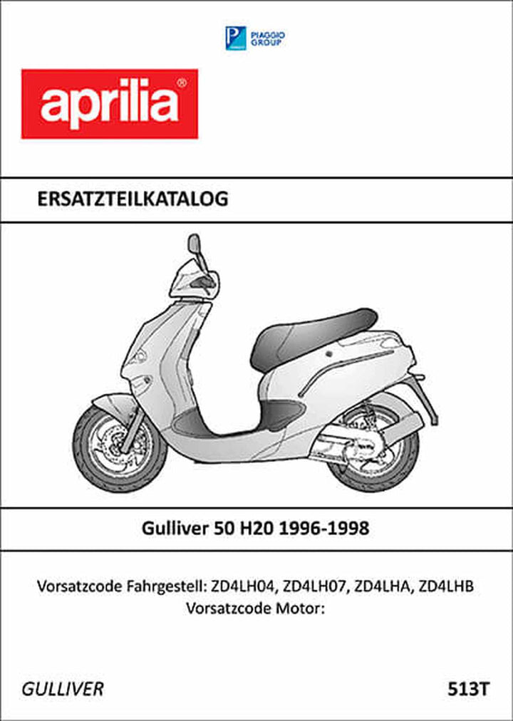 Aprilia Gulliver 50 H20 Ersatzteilkatalog, Buchcover