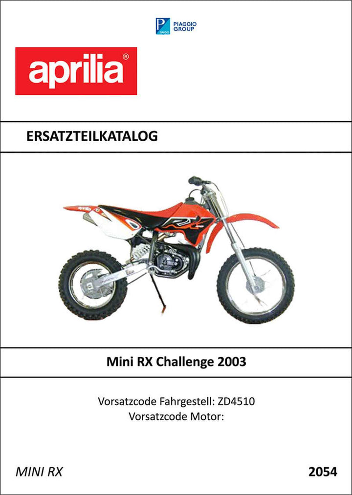 Aprilia Mini RX Challenge Ersatzteilkatalog, Buchcover
