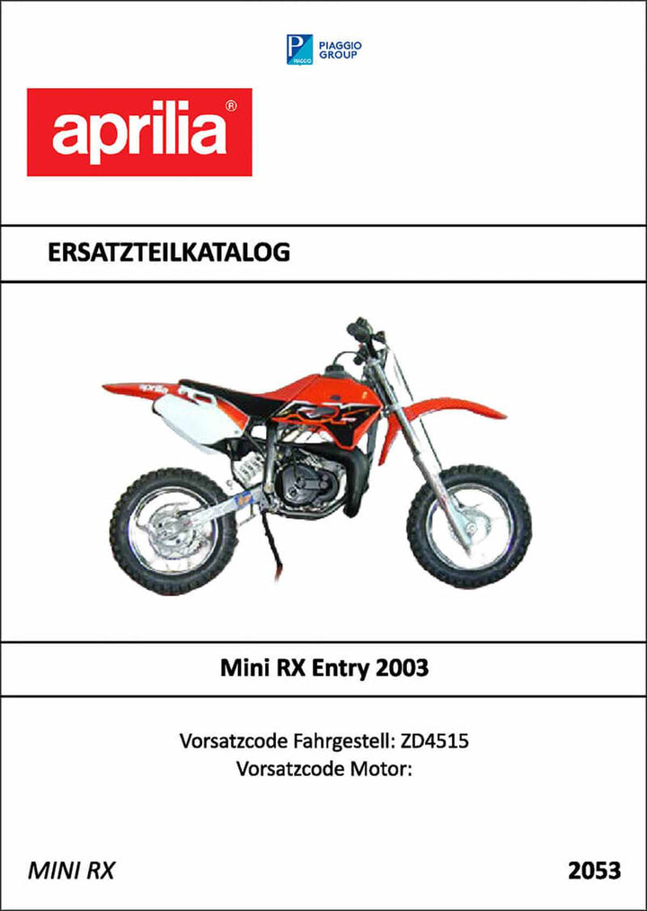 Aprilia Mini RX Entry Ersatzteilkatalog, Buchcover