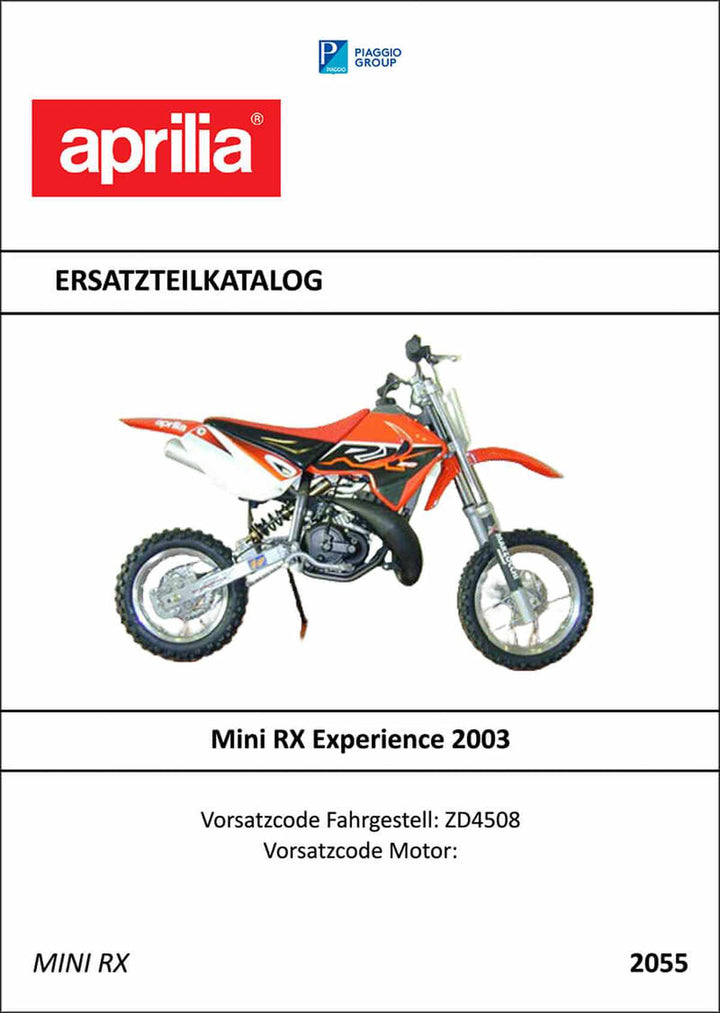 Aprilia Mini RX Experience Ersatzteilkatalog, Buchcover