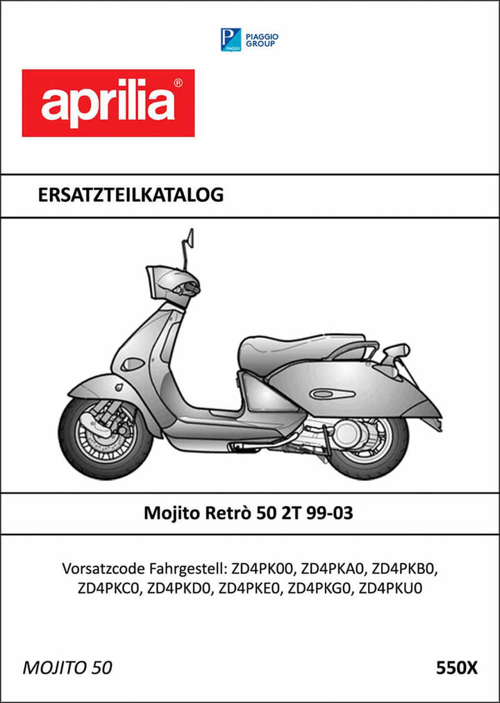 Aprilia Mojito Retro 50 2T Ersatzteilkatalog, Buchcover