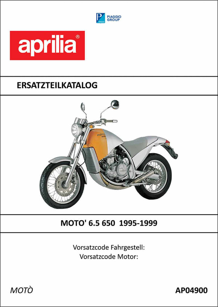 Aprilia Moto 6.5 650 Ersatzteilkatalog, Buchcover