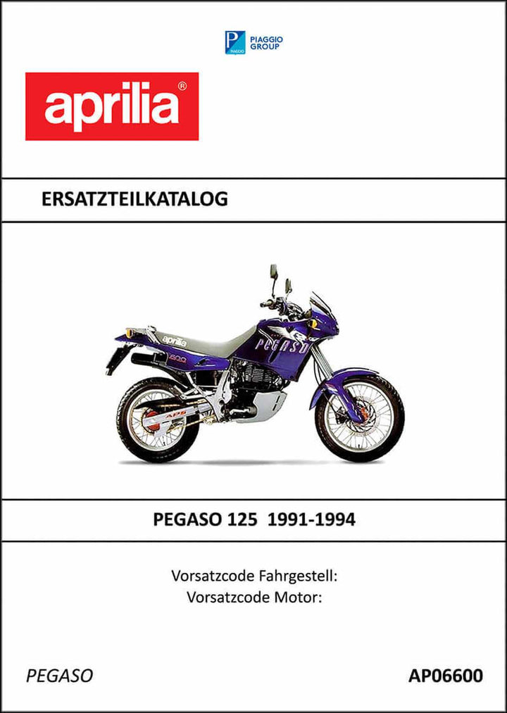Aprilia Pegaso 125 Ersatzteilkatalog, Buchcover