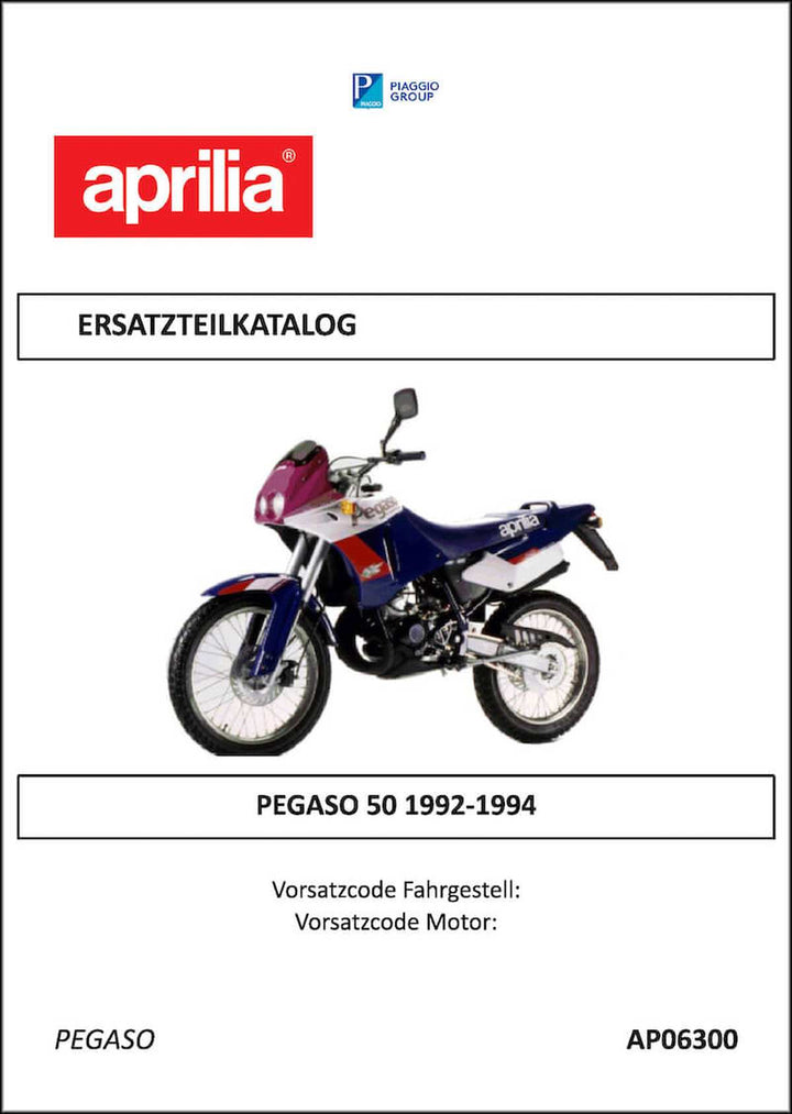 Aprilia Pegaso 50 Ersatzteilkatalog, Buchcover