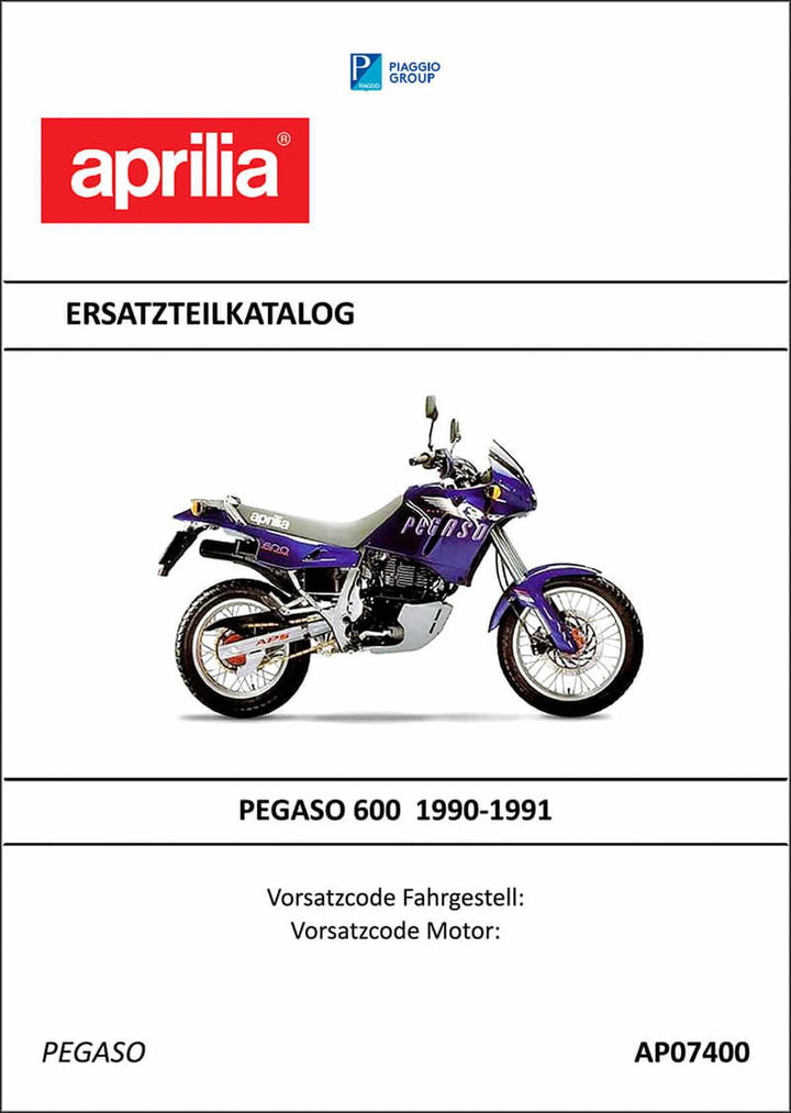 Aprilia Pegaso 600 Ersatzteilkatalog, Buchcover
