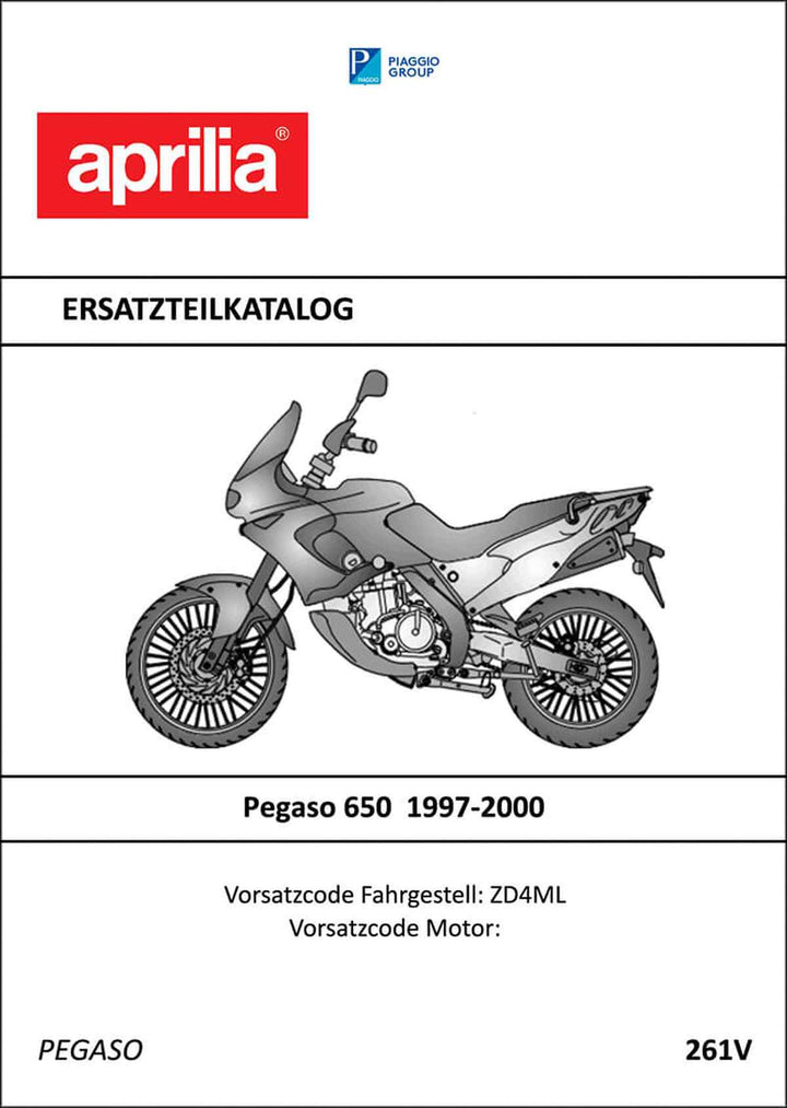 Aprilia Pegaso 650 Ersatzteilkatalog, Buchcover