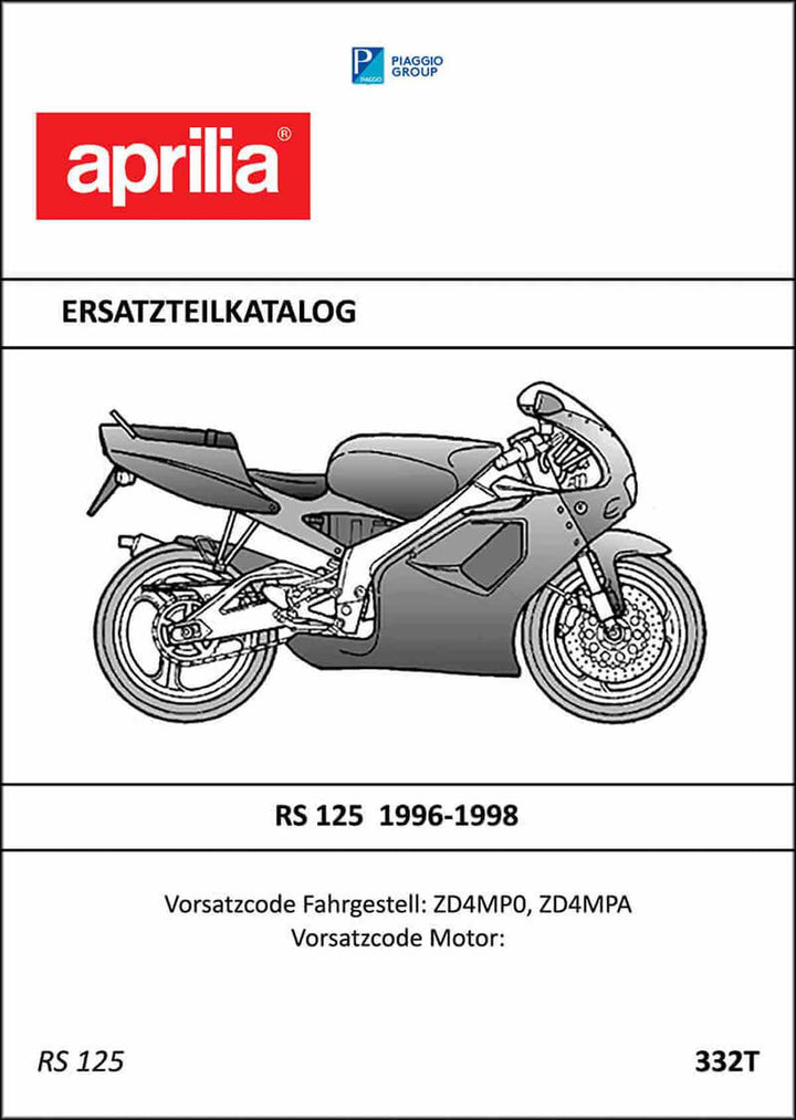Aprilia RS125 Ersatzteilkatalog, Buchcover