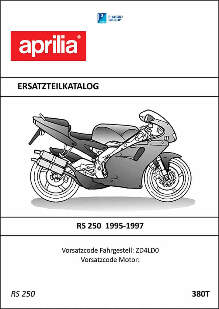 Aprilia RS250 Ersatzteilkatalog, Buchcover