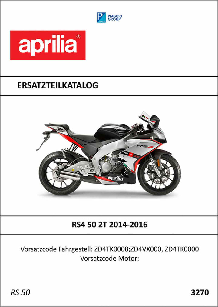 Aprilia RS4 50 2T Ersatzteilkatalog, Buchcover