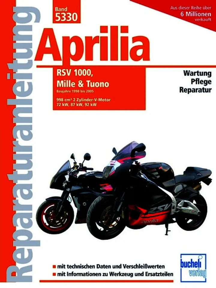 Aprilia RSV Mille Reparaturanleitung und Werkstatthandbuch 1998 bis 2005 - gedrucktes Buch zum Bestpreis! - verwuester.net