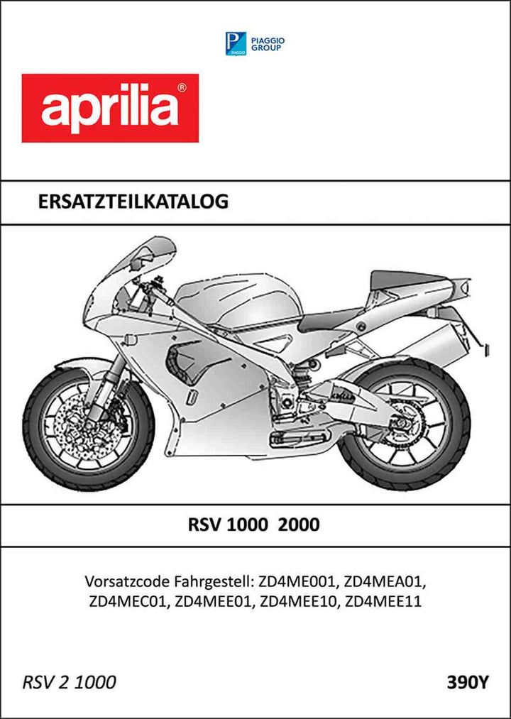 Aprilia RSV1000 Ersatzteilkatalog, Buchcover