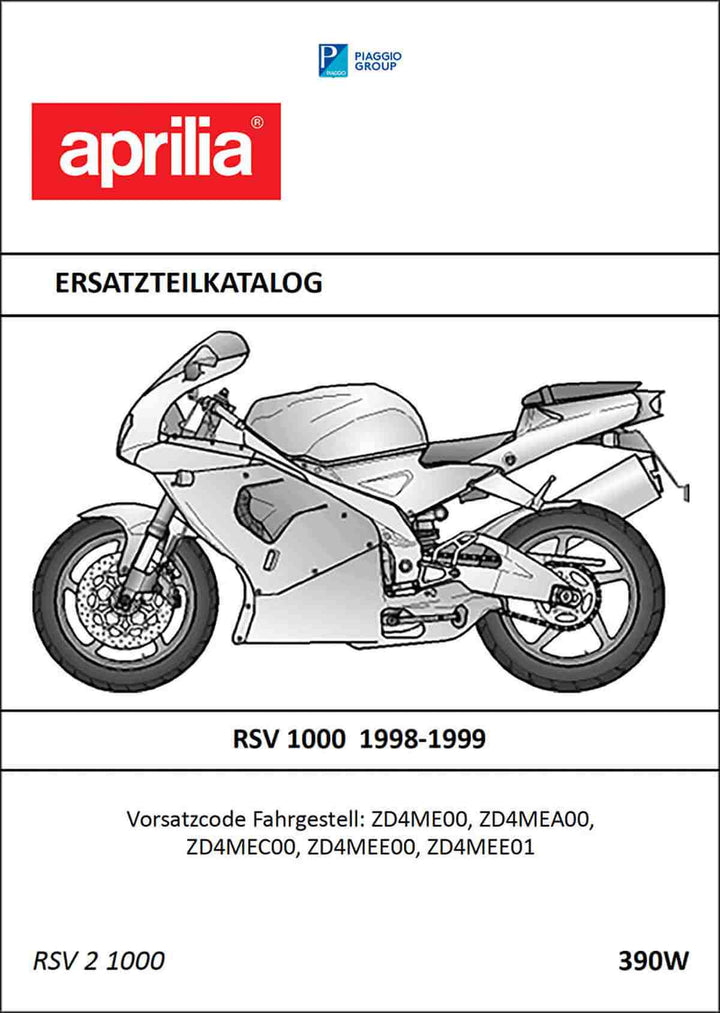 Aprilia RSV1000 Ersatzteilkatalog, Buchcover