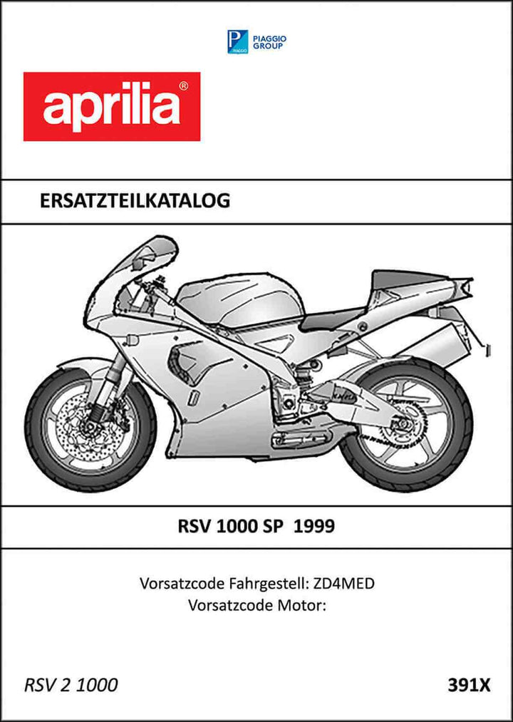 Aprilia RSV1000SP Ersatzteilkatalog, Buchcover