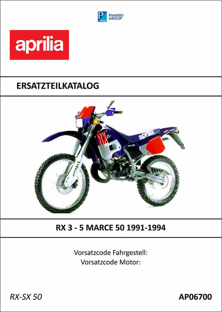 Aprilia RX 3-5 Marce 50 Ersatzteilkatalog, Buchcover