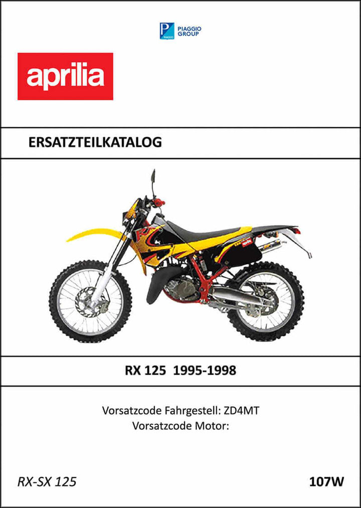 Aprilia RX125 Ersatzteilkatalog, Buchcover