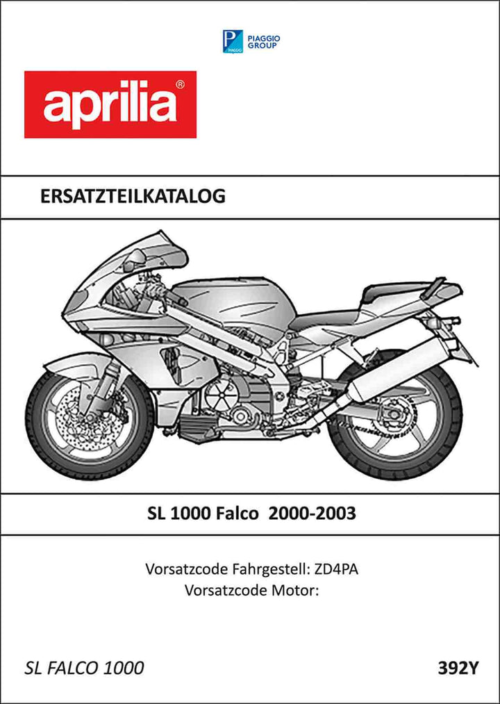 Aprilia SL1000 Falco Ersatzteilkatalog, Buchcover