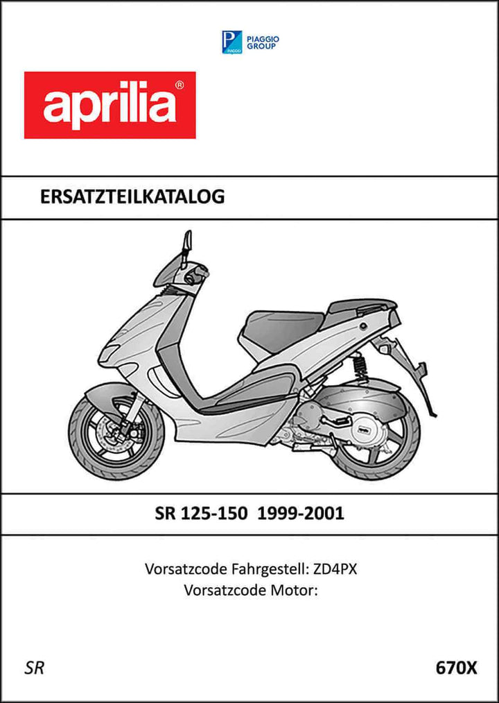 Aprilia SR125 und SR150 Ersatzteilkatalog, Buchcover