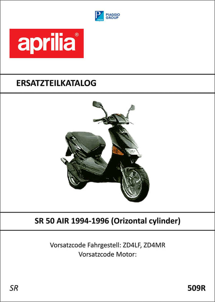 Aprilia SR50 AIR Ersatzteilkatalog, Buchcover
