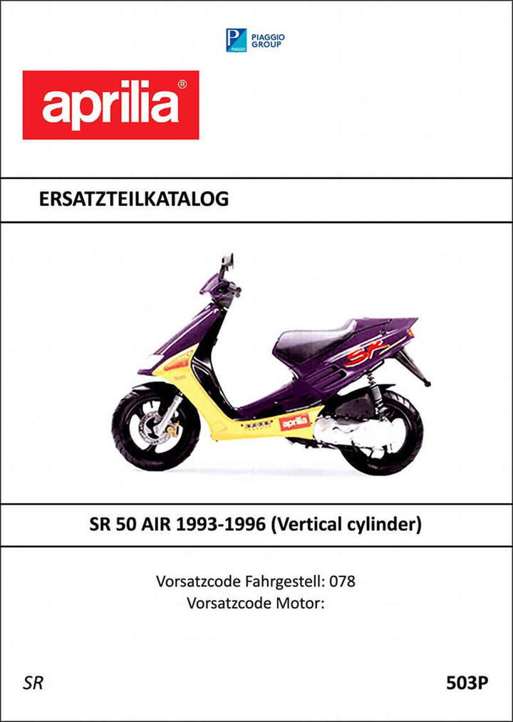 Aprilia SR50 AIR Ersatzteilkatalog, Buchcover