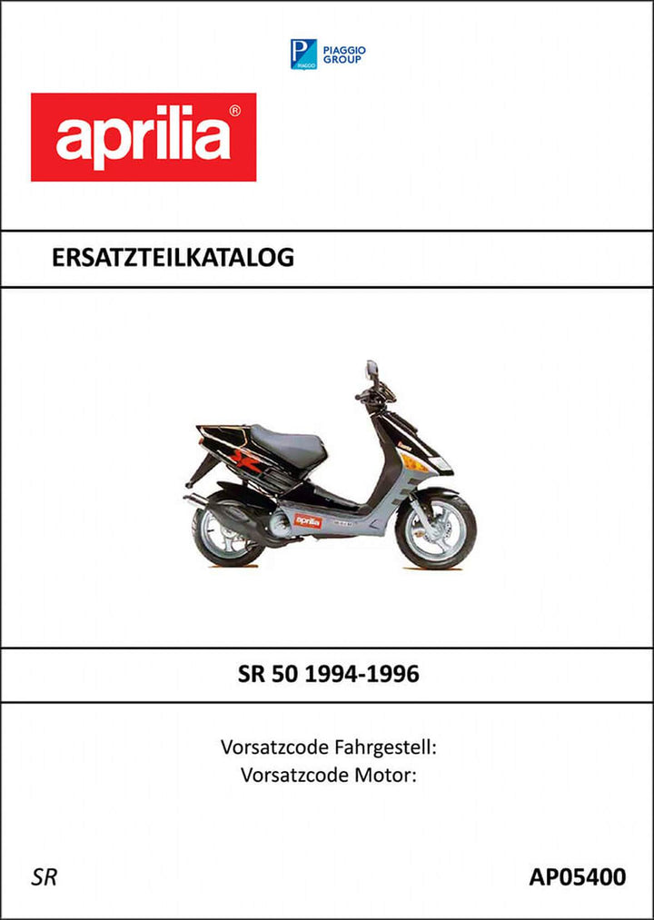 Aprilia SR50 Ersatzteilkatalog, Buchcover